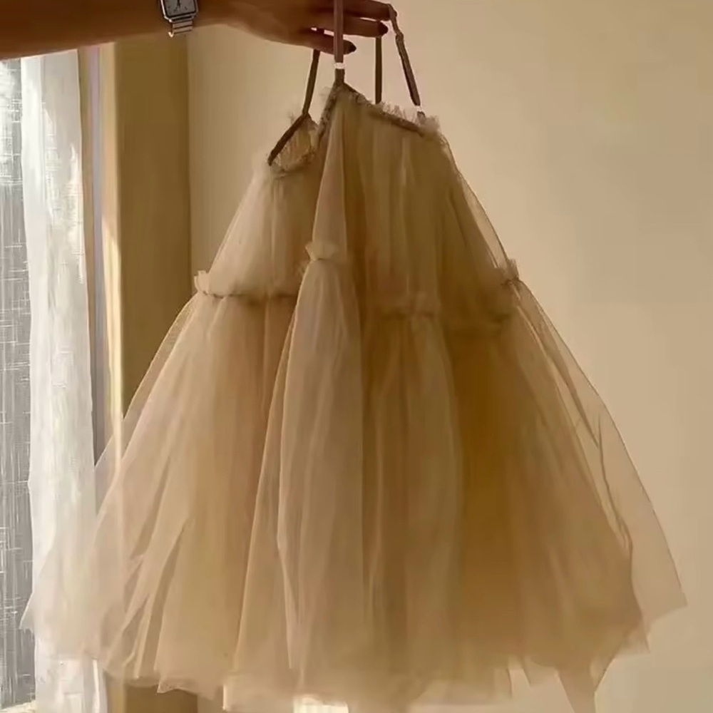 Girls toddler dress 4T- Gently used in color Champagne